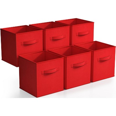 Sorbus 11 Inch 6 Pack Foldable Fabric Storage Cube Bins with Handles - for Organizing Pantry, Closet, Nursery, Playroom, and More
