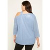 June + Vie by Roaman's Women's Plus Size Sequin One-Shoulder Top - 3 of 4