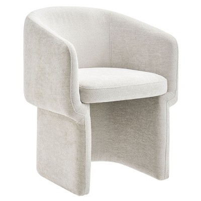 Modway Verity Chenille Dining Armchair - Mid-Century Modern Upholstered Accent Chair with Curved Back for Dining Room or Office