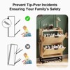 Modern Wave Shoe Cabinet - Slim Entryway Shoe Storage Organizer with 2 Flip Drawers, Fluted Texture Design, and Sturdy Metal Frame for Living Room - 4 of 4