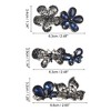 Unique Bargains 3 Pcs Hair Clips Hair Accessories for Women Hair Barrettes Sparkly Bling Rhinestones Hairpin Blue Black - 4 of 4