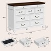 Farmhouse 9 Drawers Dresser for Bedroom, 47" Wide Wood Rustic Chest of 9 Drawers with Metal Handles, Vintage Design - 2 of 4