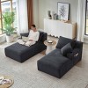 Aukfa 71"Modern Corduroy Double Chaise Lounge Sofa with 2-Pillows,No Assembly Required with Cup Holders - 4 of 4