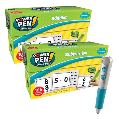 Teacher Created Resources Power Pen Learning Math Quiz Cards - Addition, Subtraction & Pen