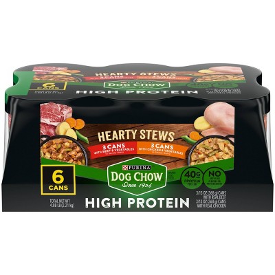 Purina Dog Chow High Protein Hearty Stews Beef & Chicken Wet Dog Food - 13oz/6ct Variety Pack