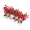 Unique Bargains Plastic  Plant w Ceramic Base for Fish Tank 4" High Red 5 Pcs - 3 of 3