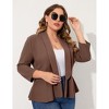 YESFASHION Women Plus Size Casual Blazer Open Front Long Sleeve Work Office Cardigan Jackets - 3 of 3
