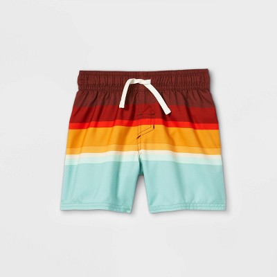 Toddler Boys' Colorblock Swim Shorts - Cat & Jack™ Red 12M