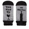 Memoi Women's You Had Me At Merlot Low-Cut Non-Skid Socks Med Gray Heather 9-11 - 4 of 4