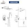 CASAINC 3-Spray Pattern 12 Inches Ceiling Mount Shower System / Set Shower Head and Functional Handheld (Valve Included) - 2 of 4