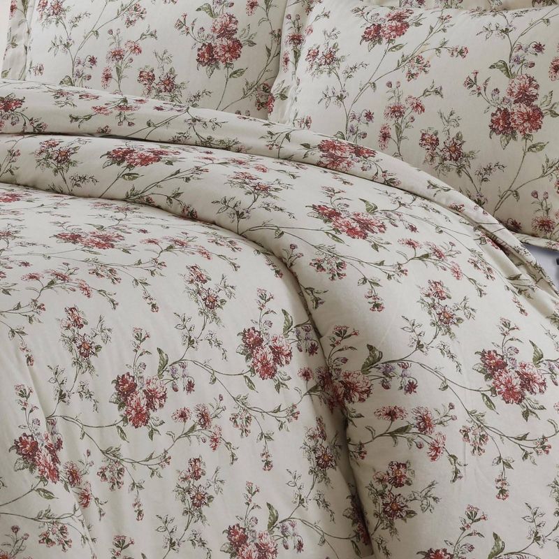 Dollhouse Floral Heavyweight Cotton Flannel Oversized Duvet Set - Tribeca Living, 3 of 5