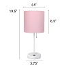 Creekwood Home Set of 2 Contemporary Bedside White Table Lamps with USB Port Light Pink Shade - 3 of 4