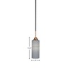 Toltec Lighting Paramount 1 - Light Pendant in  Matte Black/Brass with 4" Gray Matrix Shade - 2 of 2