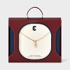 14K Gold Dipped Enamel "E" Initial Pendant Necklace - A New Day™ Gold/White - 3 of 4