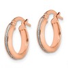 Black Bow Jewelry 3mm Glitter Infused Round Hoop Earrings in 14k Rose Gold, 14mm - 2 of 4