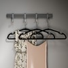 Velvet Hangers 50 Pack, Non-Slip Clothes Hangers, Suit Hangers with Shoulder Notches, 360¡ã Swivel Hook, Space-Saving Black - 3 of 4