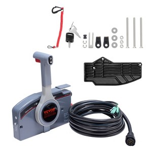 VEVOR Boat Throttle Control, 703-48205-16 Side-Mounted Outboard Remote Control Box, Marine Throttle Control Box, 16.6 ft Harness 10 Pin, and Lanyard - 1 of 4
