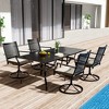 CLIHOME 8-Piece Outdoor Dining Set,Square Table With Sunshade Umbrella Hole & 360° Swivel Chairs Patio Set - 2 of 4