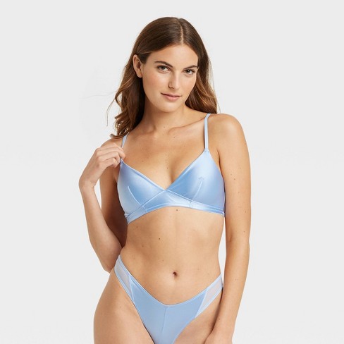 Women's Satin Bralette - Colsie™ Blue M : Target