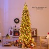 Tangkula 6/9FT Artificial Pre-lit Christmas Tree Pencil Xmas Tree with 618/1298 Snowy Branch Tips & 250/500 LED Lights - 2 of 4