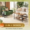 Coffee Table, 31.3" and 18.7" Small Coffee Tables , Modern Center Table and Side Table Set with Storage Side Pouch - 4 of 4