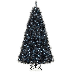 Resenkos Medium Black Artificial Halloween Christmas Tree with Cool White LEDs - Black - 1 of 4