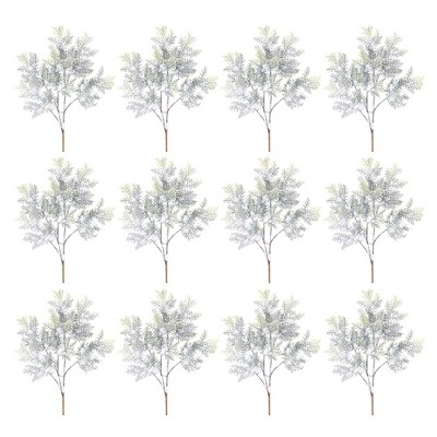 Snowy Cedar Branch Set of 12 Plastic Winter Decor