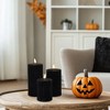 LumaBase Battery-Operated Black Fluted Pillar Candles - Set of 3 - 2 of 4