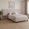 HomeRoots Pink Tufted Velvet Upholstered Lighted Full Bed Frame - 2 of 4