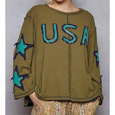 Women's Usa And Star Top - POL M