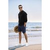 Men's Cotton Linen Sets 2 Piece Tracksuits Long Sleeve Casual Summer Beach Outfits Button Down Shirts and Shorts - 4 of 4