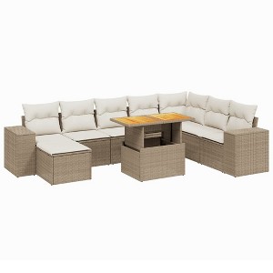 vidaXL Garden Sofa Set Beige - 1 of 4