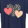 Women's - Instant Message - Snow Leopard Colored Hearts Short Sleeve Graphic T-Shirt - 2 of 4