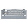 Twin/Full Size Wood Daybed with Trundle and Fence Guardrails - ModernLuxe - 4 of 4