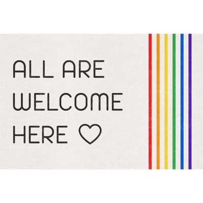 2'x3' All Are Welcome Here Vinyl Floor Mat - A&A Story