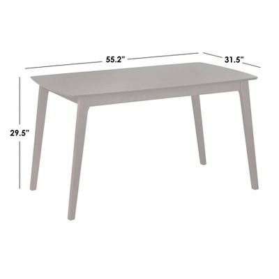 Mid-Century Walnut 7-Piece Dining Set with Dark Gray Cushions