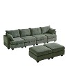 CAVINAS Modern Modular Sectional Sofa, 113.5" Modular Sectiona Corduroy Sofa, Sectional Couches, U Shaped Sectional Couch with Storage Ottoman - 4 of 4