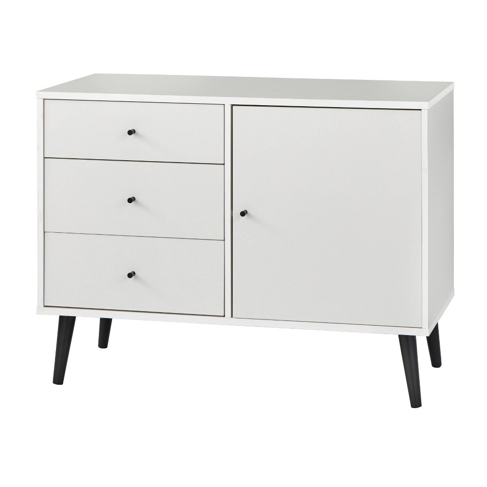 Photos - Storage Сabinet Dalton Mid-Century Modern Buffet White/Black - Buylateral