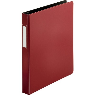 Business Source D-Ring Binder w/Label Holder Hvy-Dty 1" Burgundy 33106