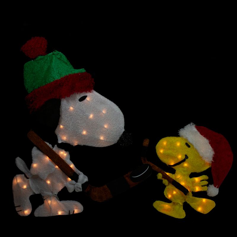 Northlight 28" Lighted Snoopy and Woodstock Play Hockey Outdoor Christmas Yard Decoration, 2 of 4