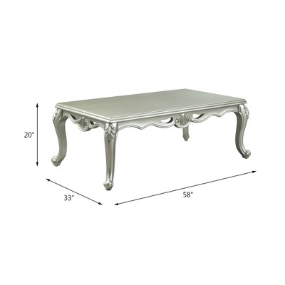58" Champagne Finish Rectangular Wood Coffee Table