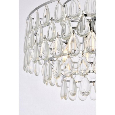 Mila Chrome 5-Light Pendant with Crystal Accents