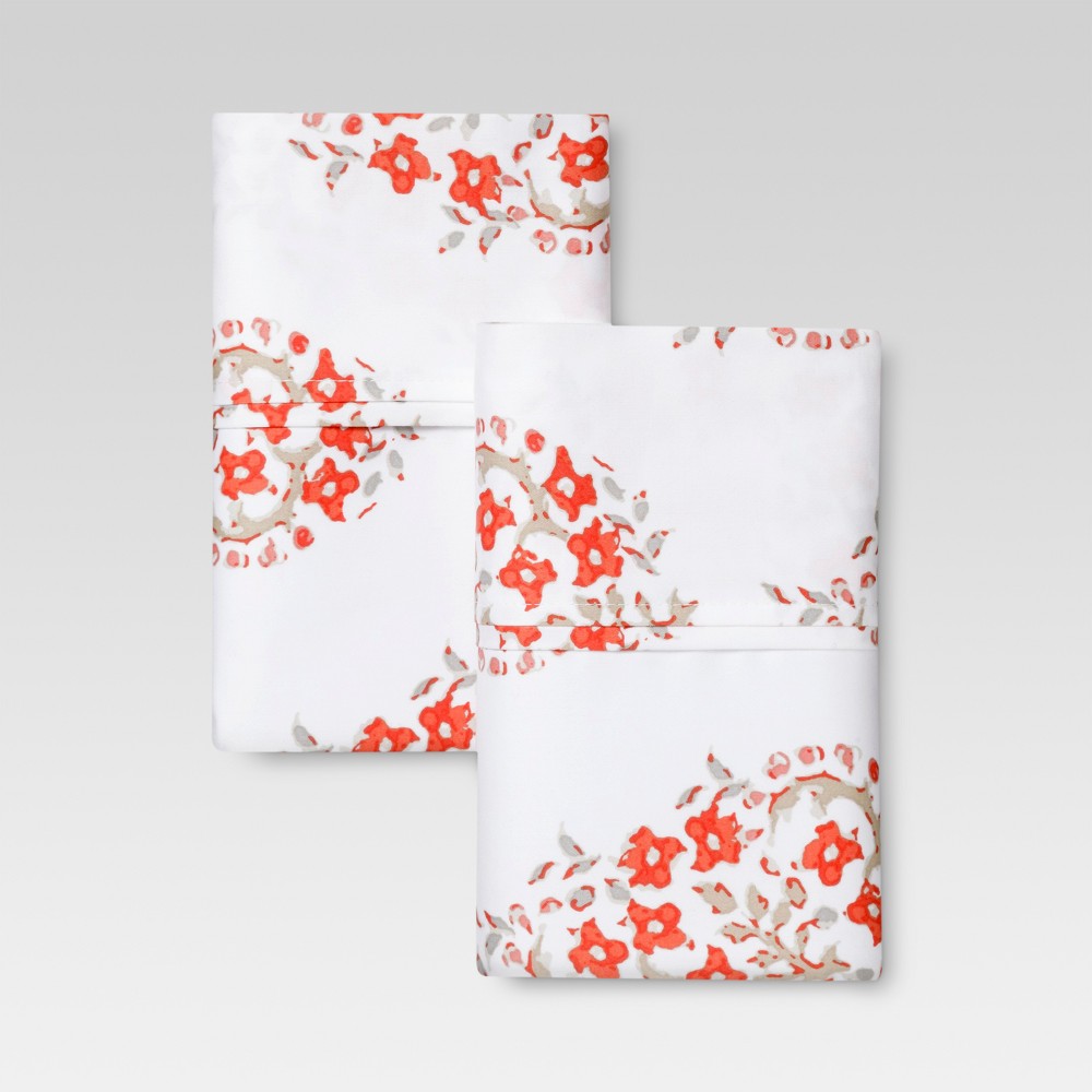 Performance Printed Pillowcase (King) Orange Paisley 400 Thread Count - Threshold was $22.99 now $14.94 (35.0% off)