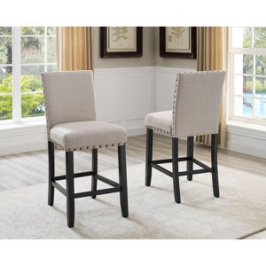 NicBex Dining Chairs Set of 2 Upholstered Chair Counter Height Stools with Nailhead Trim Suitable for Kitchen - 1 of 4