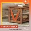 Coffee Table 43" with Storage Shelf and Sturdy V-Shaped Support, Farmhouse Wood Center Table for Living Room, Bedroom, Office, Balcony - 4 of 4