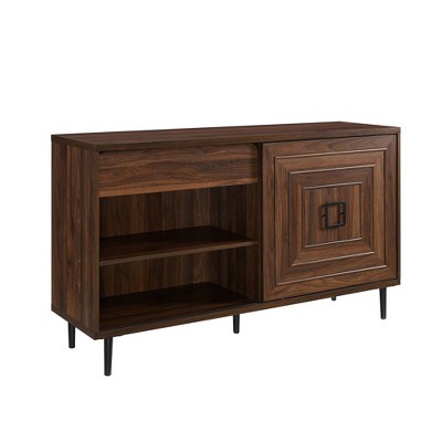 52" Asa Modern Sliding Door Sideboard Dark Walnut - Saracina Home