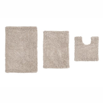 Fantasia Bath Rug Collection Cotton Shaggy Pattern Tufted Set of 3 Bath Rug Set - Home Weavers
