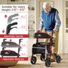 JUJABU Lightweight Aluminum Frame Rollator Walker with18" Wide Seat, 8" All-Terrain Wheels, 6-Level Adjustable Height for Seniors - 3 of 4