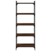 vidaXL 5-Tier Brown Oak Bookcase - Engineered Wood and Metal Frame - Ample Storage - 4 of 4