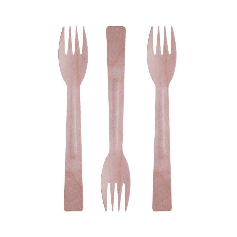 foodstiks Premium Compostable Disposable Wood Cutlery Forks - 24pc, 1 of 10